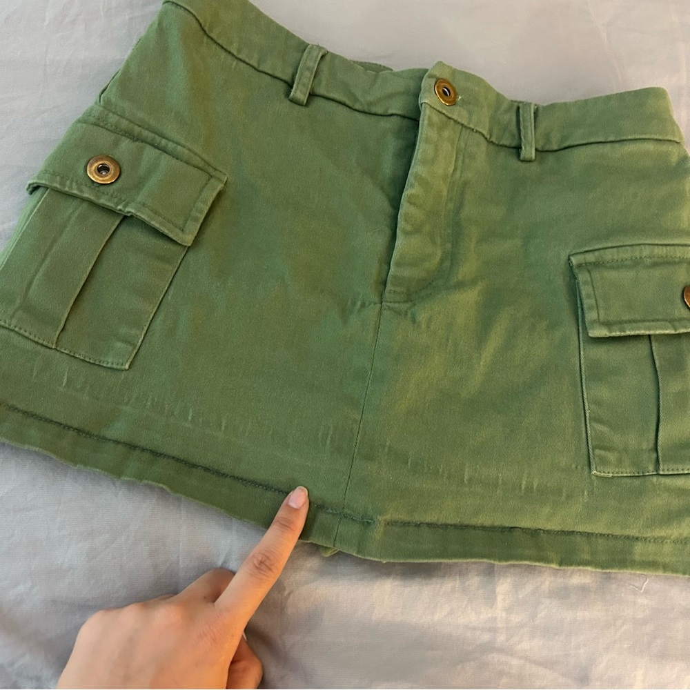 Princess Polly Yesenia Cargo Skort Olive Green 2 Midrise Mini Skirt Shorts Under - Picture 7 of 16